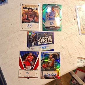 Autographed Basketball 5 card lot